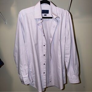 David Donahue Light Pink Micro-Check Dress Shirt